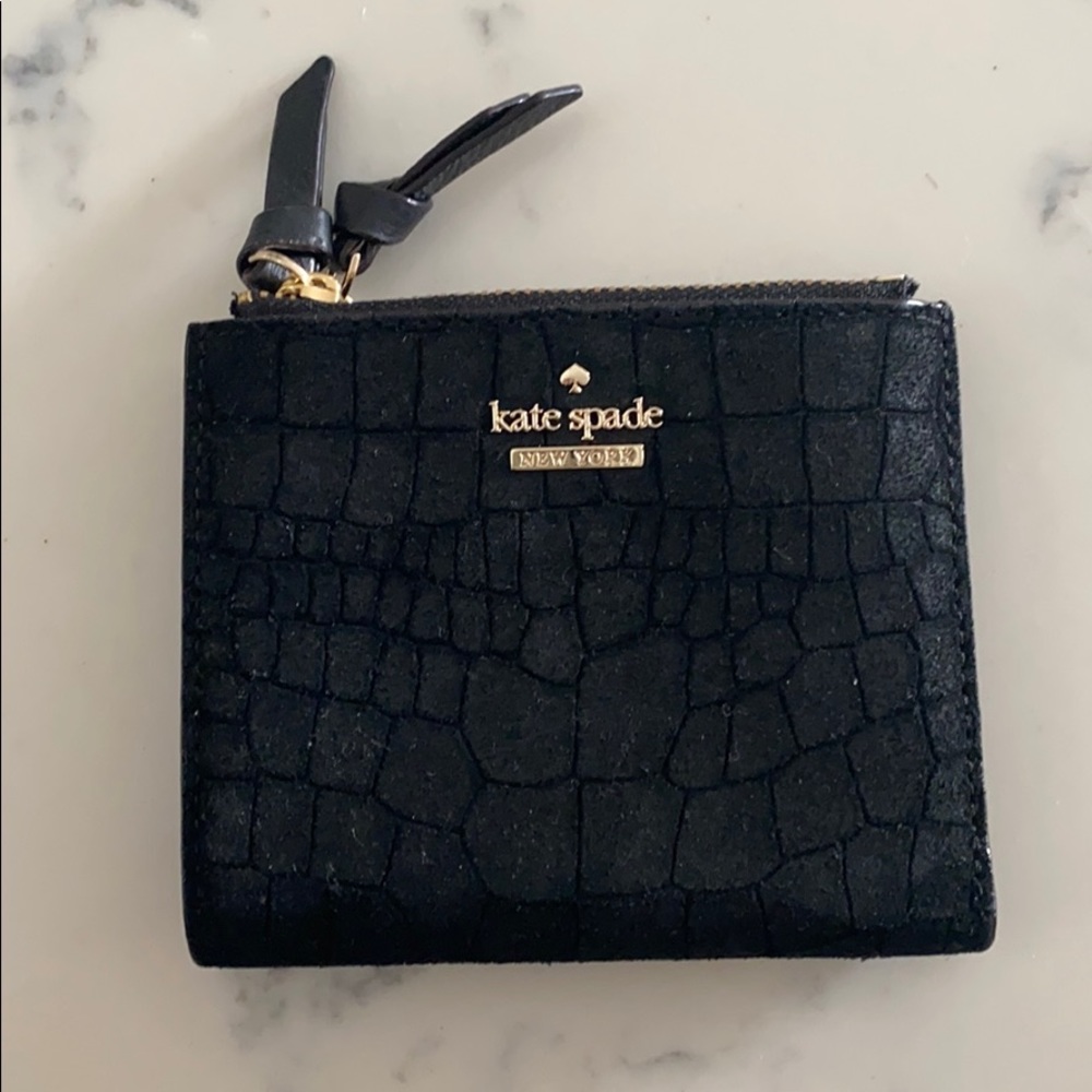LIKE NEW KATE SPADE Black Leather and Suede Wallet